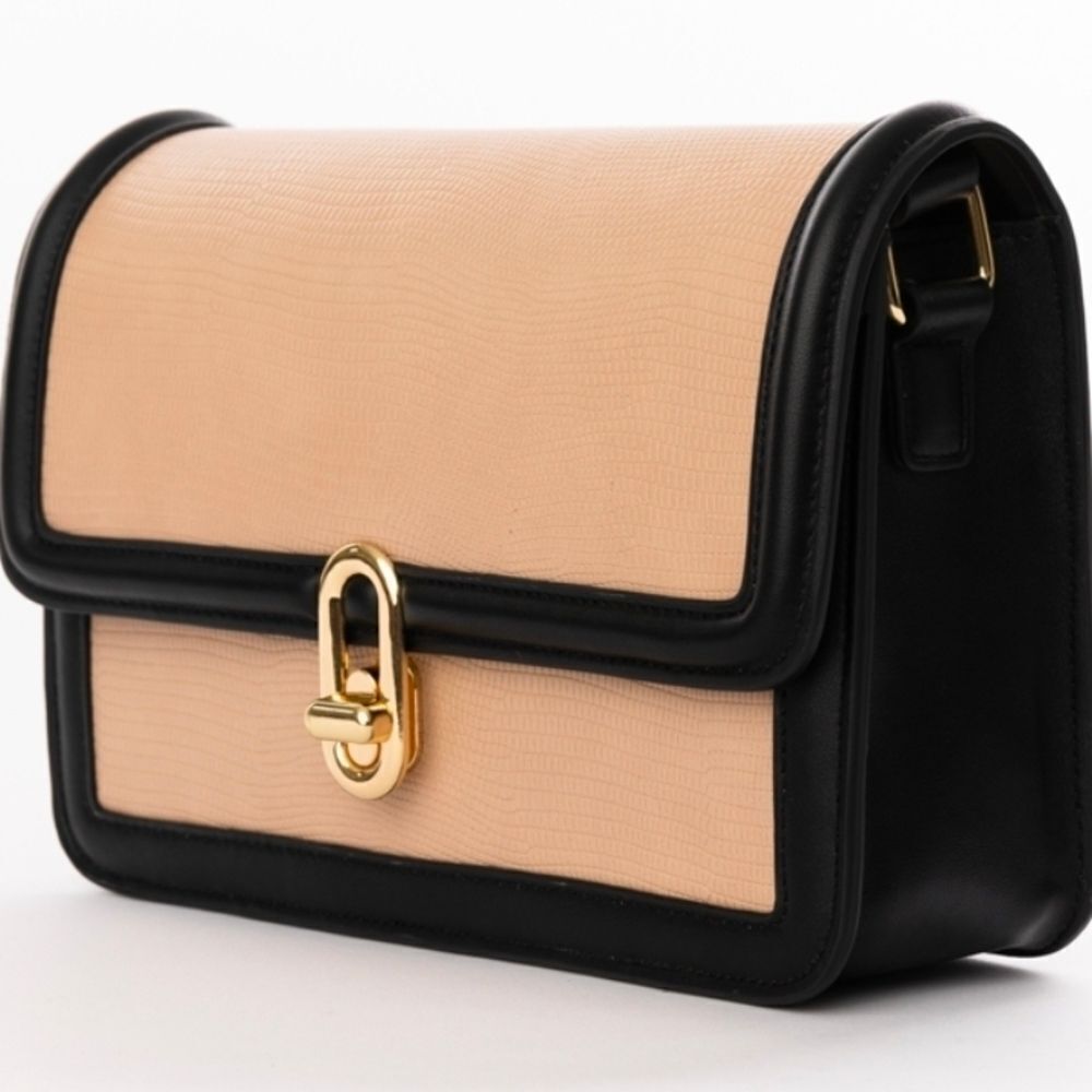 Jules Kae Mia Cross Body Elegant Black and Tan Women's Bag